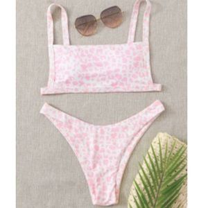 Leopard Rib Bikini Swimsuit NWT Size M